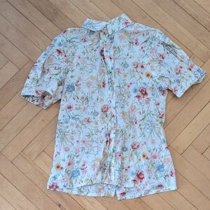 Floral Short Sleeve Button-Up Shirt